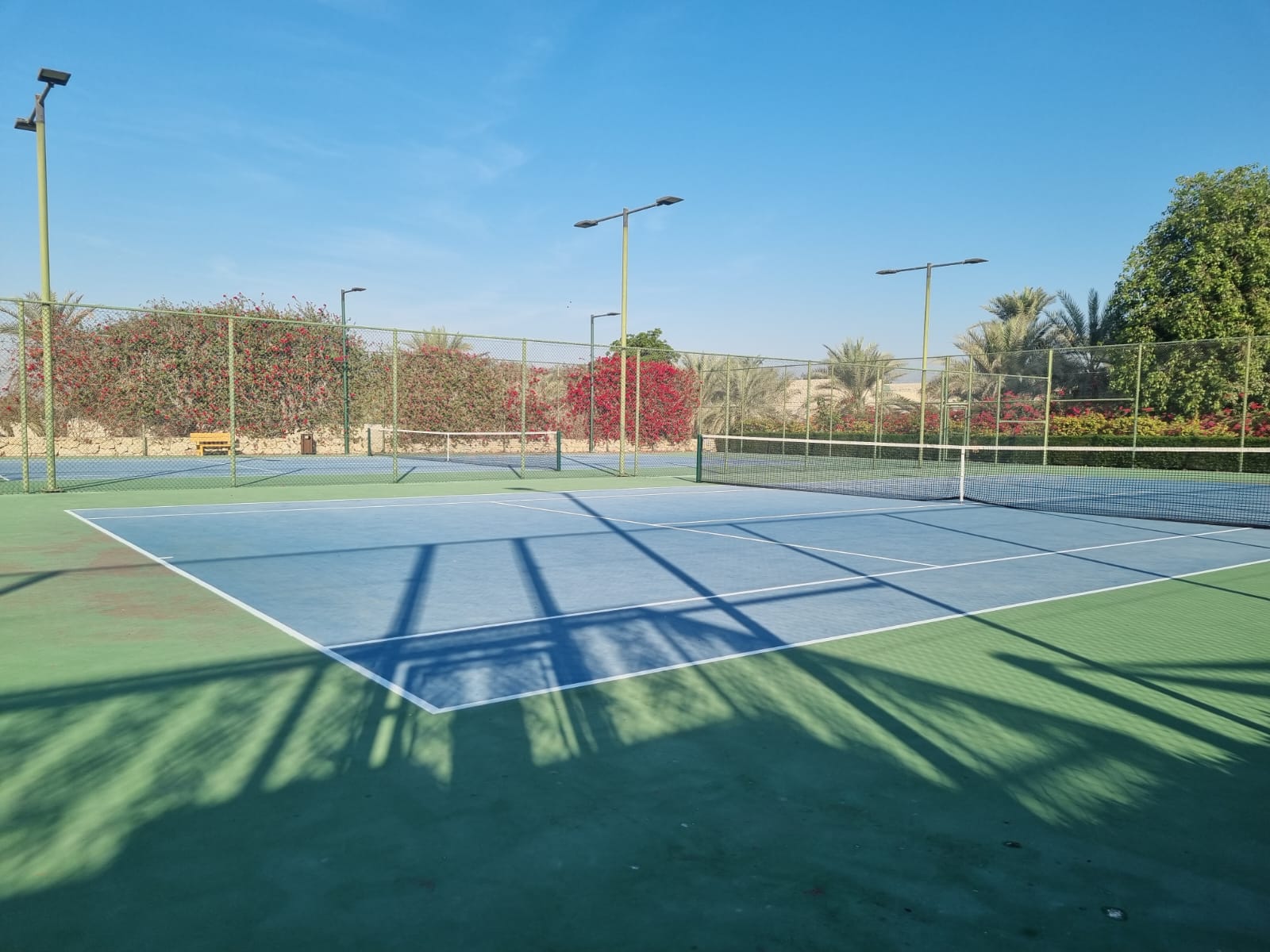 Desert Palm tennis courts during the day